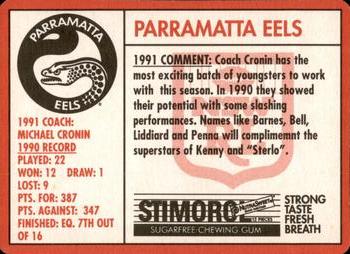 1991 Stimorol NRL #70 Crest - Eels Back